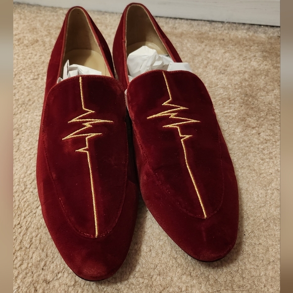 Red velvet loafer - Picture 1 of 4